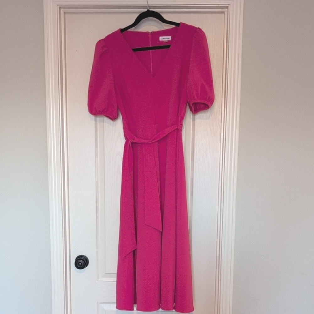 Elegant Pink Midi Dress